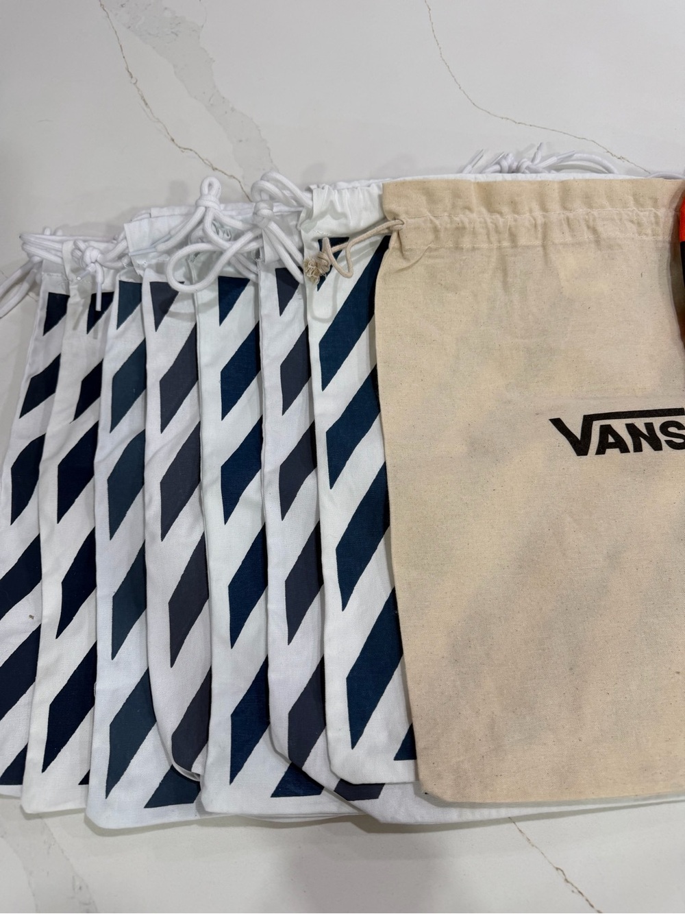 Vans Drawstring Dust Bag with Black Logo and Red Black Checker 9 of them - Picture 2 of 3